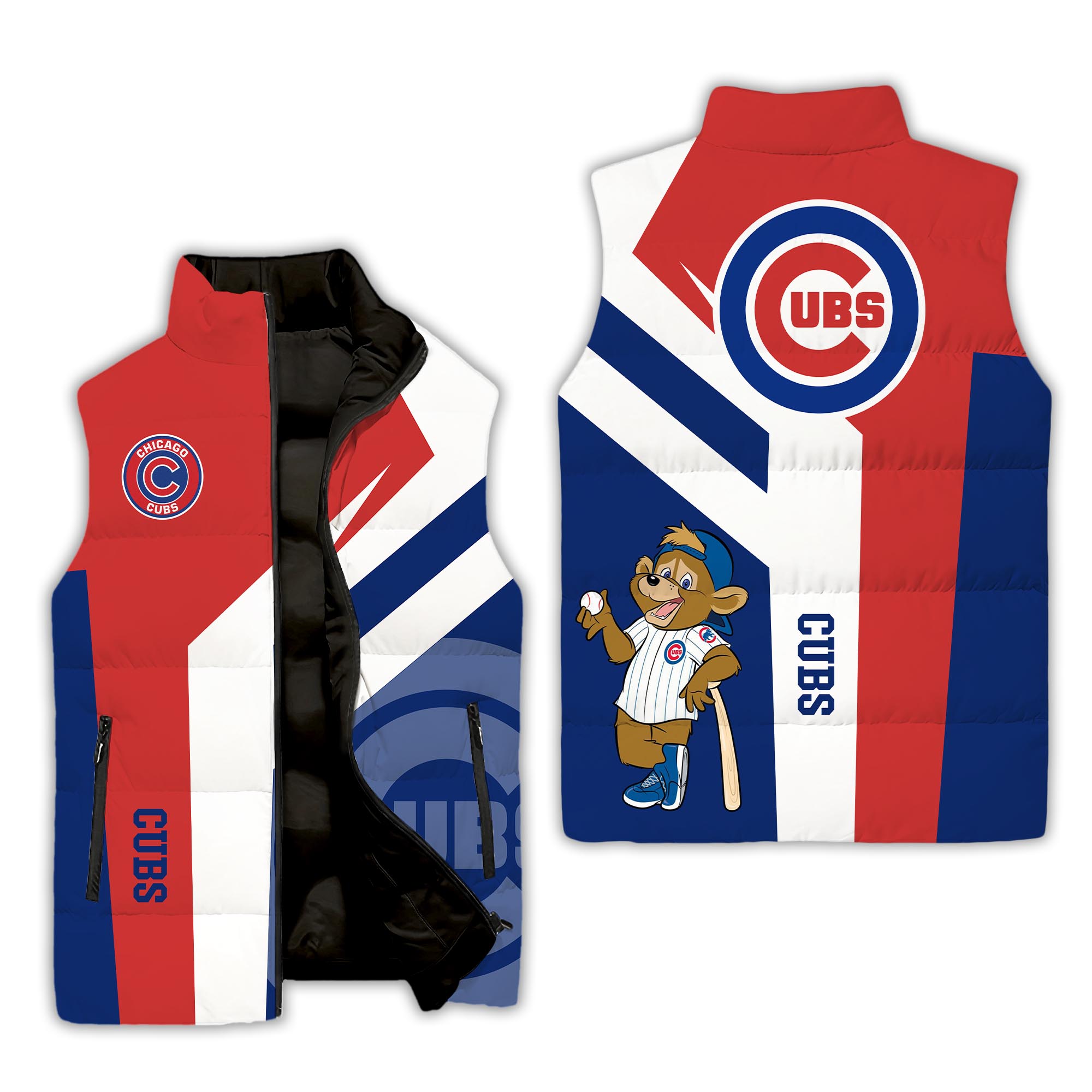 Chicago Cubs MLB Style Sleeveless Puffer Jacket For Fans