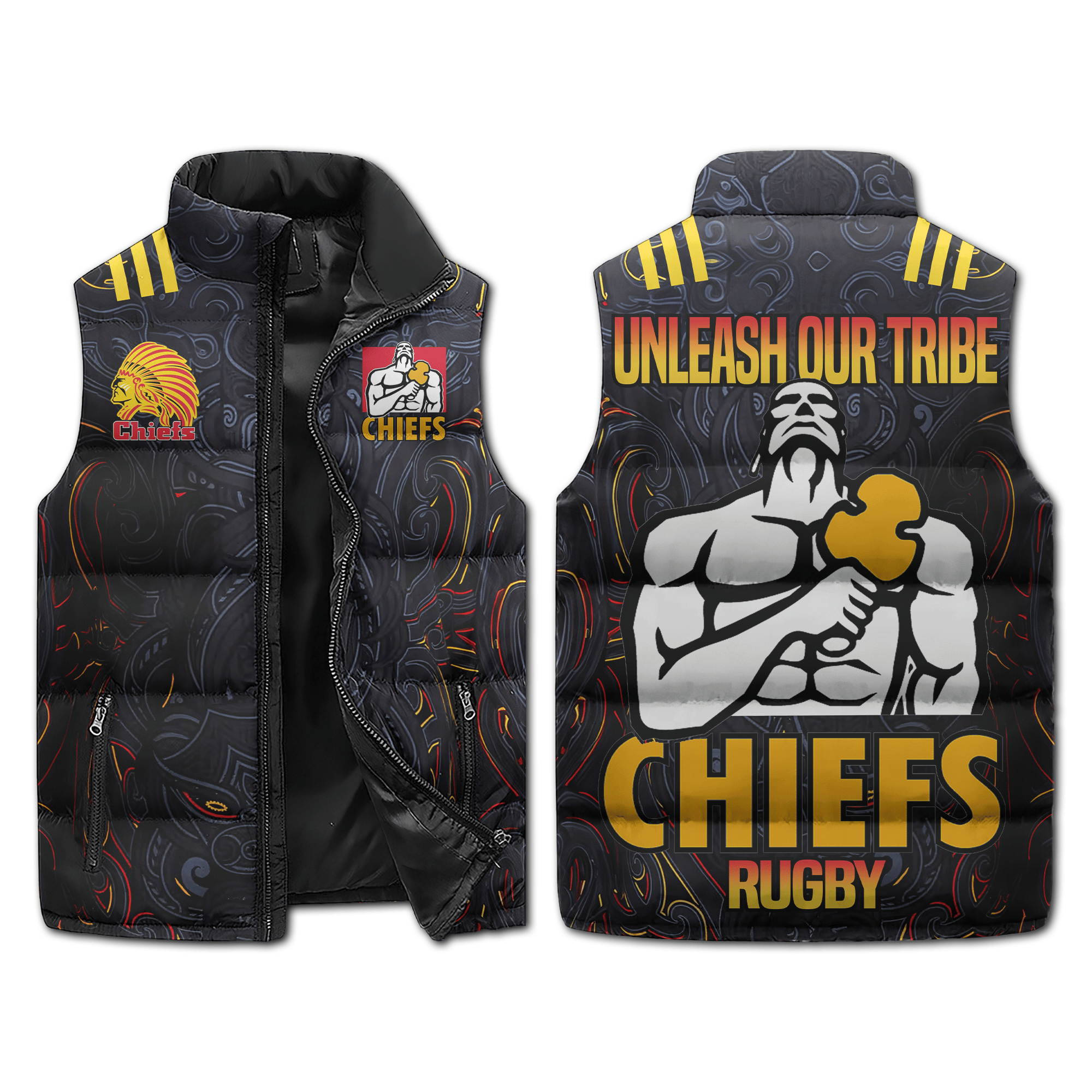 Chiefs Rugby Super Rugby Pacific Style Sleeveless Puffer Jacket For Fans