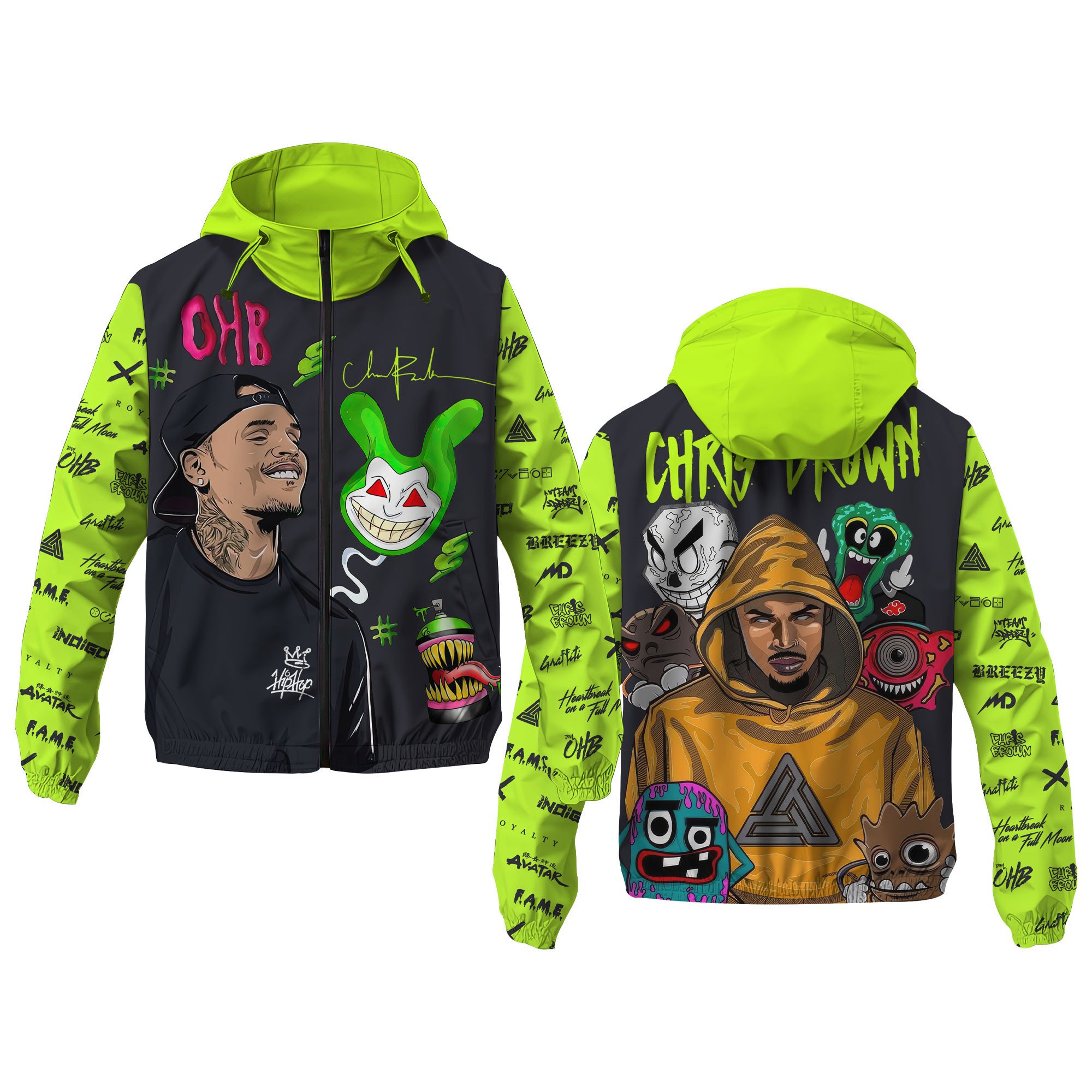 Chris Brown Music Style Windbreaker Jacket For Fans