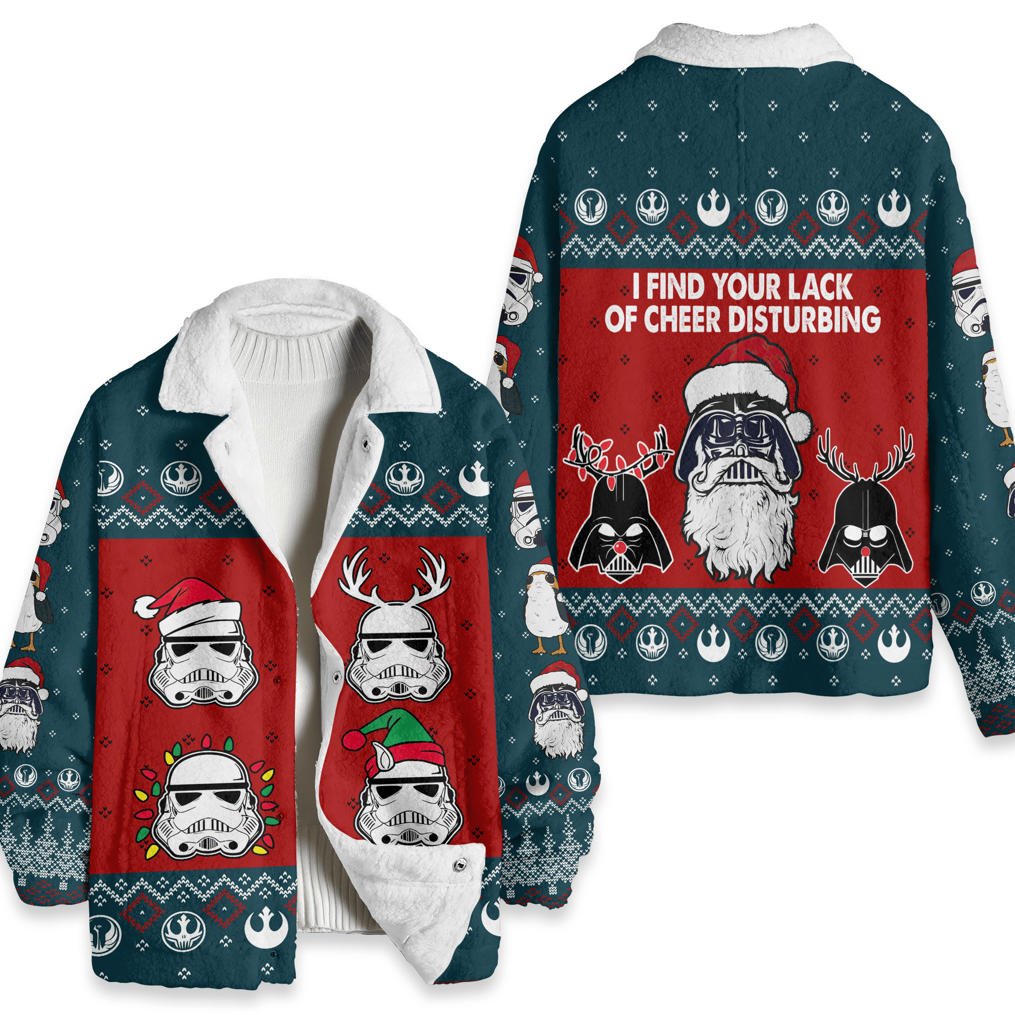 Christmas Star Wars Movies Style Fleece Jacket For Fans