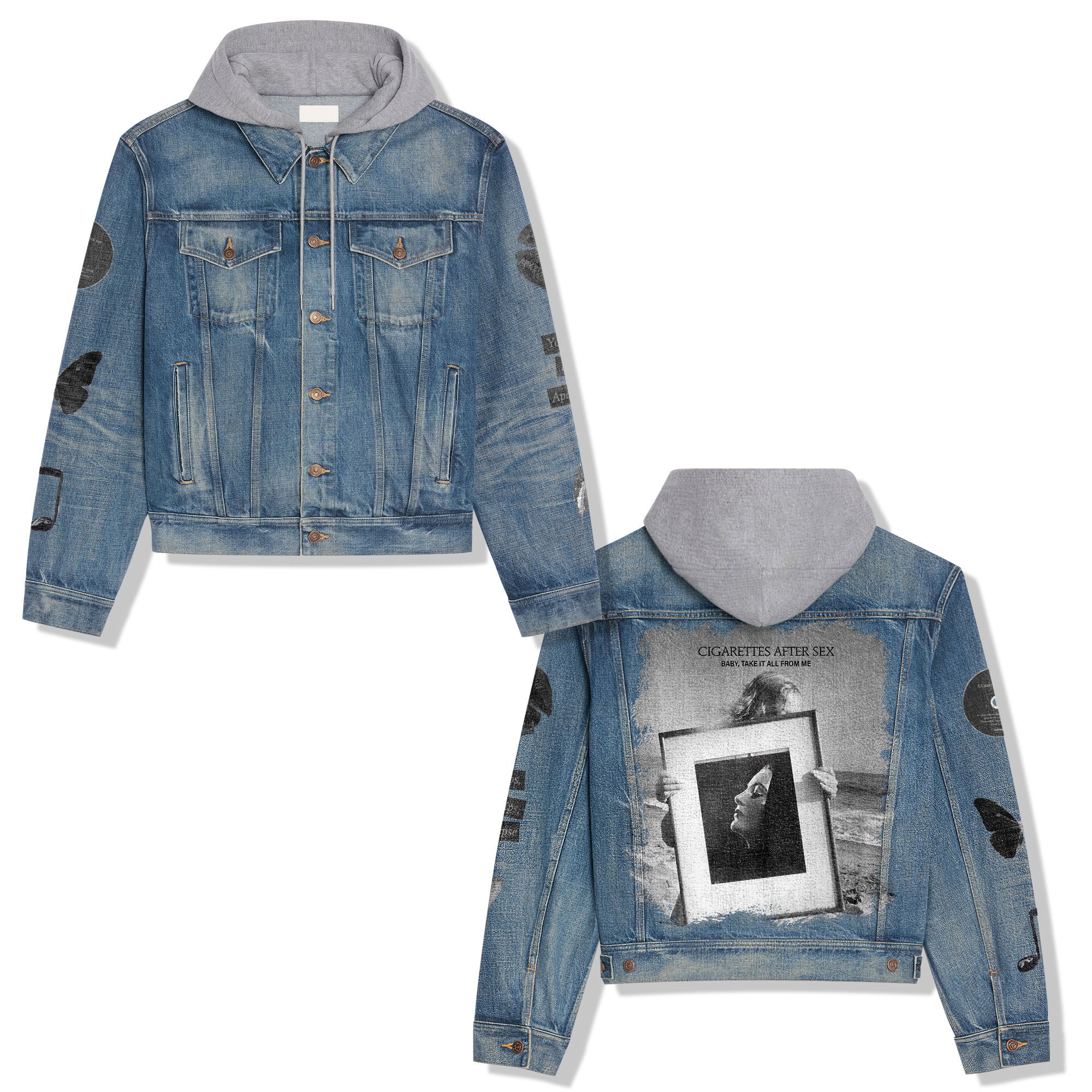 Cigarettes After Sex Music Style Hooded Denim Jacket For Fans