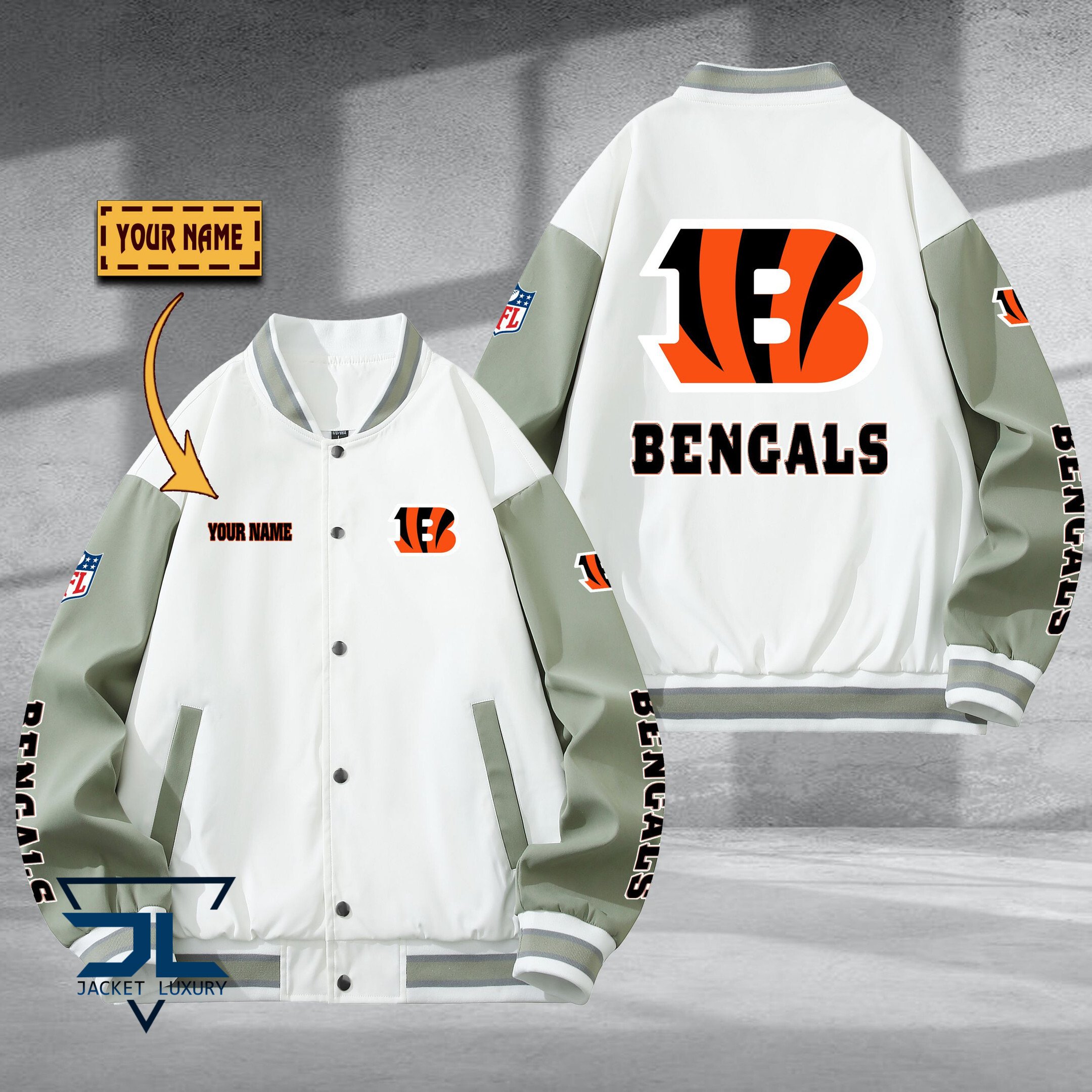 Cincinnati Bengal NFL Style Baseball Jacket For Fan