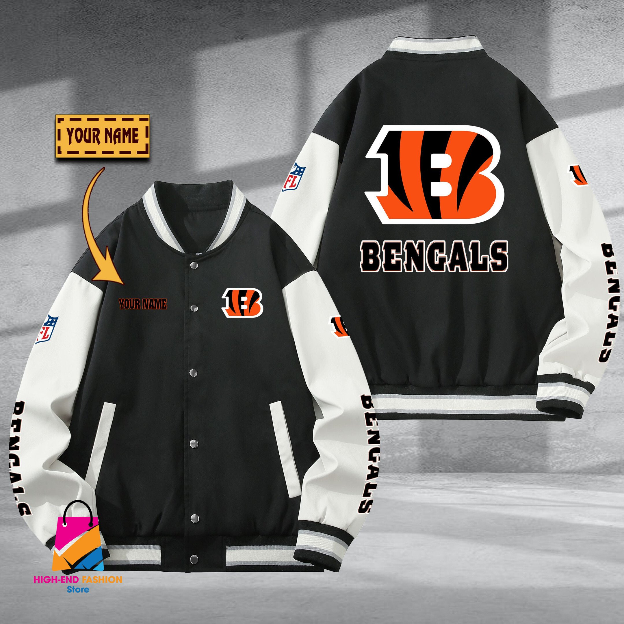 Cincinnati Bengal NFL Style Baseball Jacket For Fan