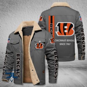 Cincinnati Bengals NFL Style Fleece Thermal Cotton Jacket For Fans