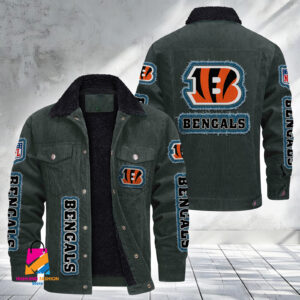 Cincinnati Bengals NFL Style Fleece Thermal Cotton Jacket For Fans