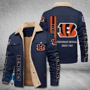 Cincinnati Bengals NFL Style Fleece Thermal Cotton Jacket For Fans