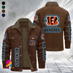 Cincinnati Bengals NFL Style Fleece Thermal Cotton Jacket For Fans