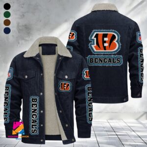 Cincinnati Bengals NFL Style Fleece Thermal Cotton Jacket For Fans