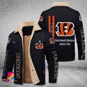 Cincinnati Bengals NFL Style Fleece Thermal Cotton Jacket For Fans