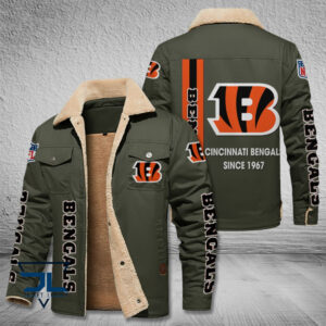 Cincinnati Bengals NFL Style Fleece Thermal Cotton Jacket For Fans