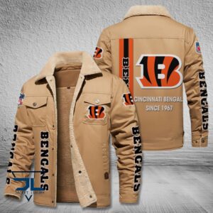 Cincinnati Bengals NFL Style Fleece Thermal Cotton Jacket For Fans