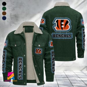 Cincinnati Bengals NFL Style Fleece Thermal Cotton Jacket For Fans