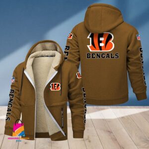Cincinnati Bengals NFL Style Fleece Zip Hoodie Jacket For Fans