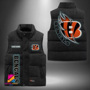 Cincinnati Bengals NFL Style Sleeveless Puffer Jacket For Fans