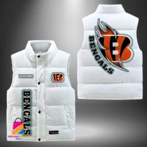 Cincinnati Bengals NFL Style Sleeveless Puffer Jacket For Fans