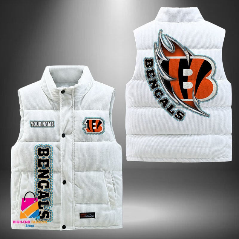 Cincinnati Bengals NFL Style Sleeveless Puffer Jacket For Fans
