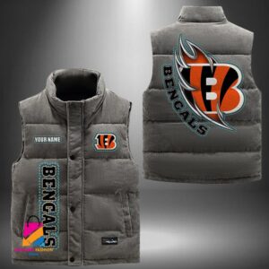 Cincinnati Bengals NFL Style Sleeveless Puffer Jacket For Fans