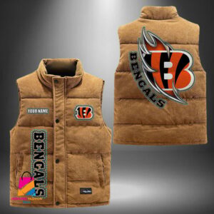 Cincinnati Bengals NFL Style Sleeveless Puffer Jacket For Fans
