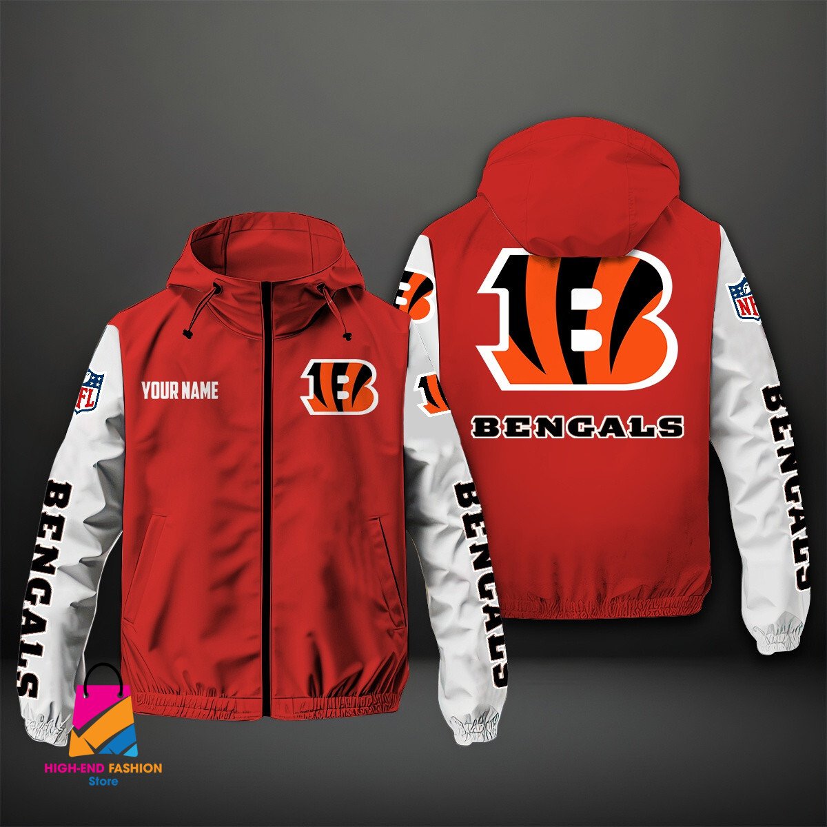 Cincinnati Bengals NFL Style Windbreaker Jacket For Fans