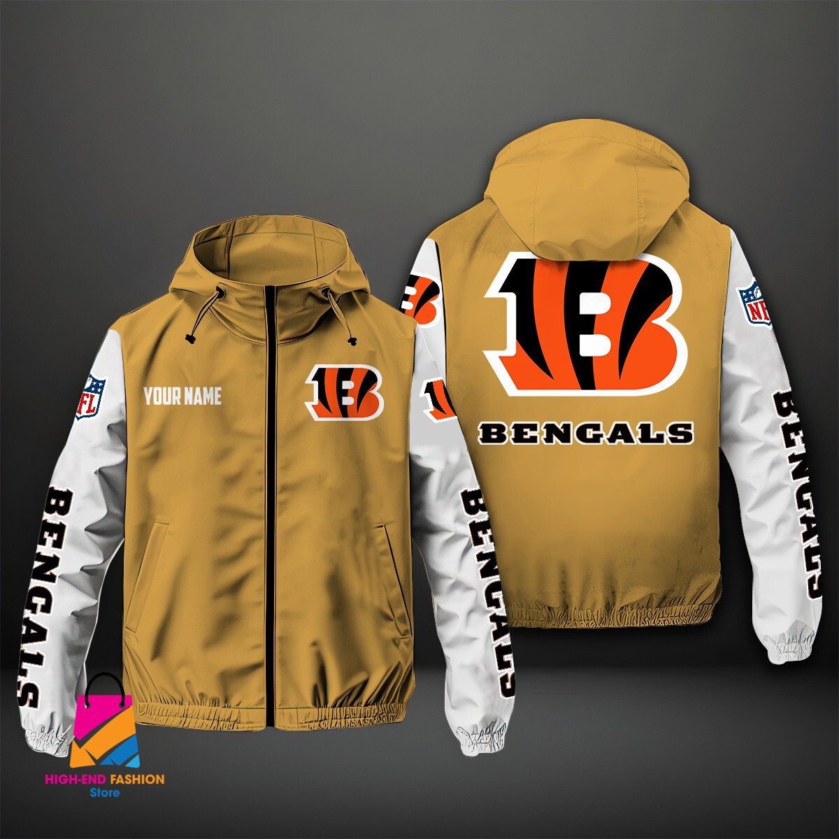 Cincinnati Bengals NFL Style Windbreaker Jacket For Fans