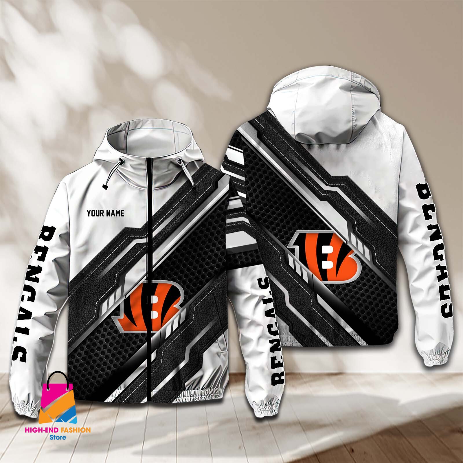 Cincinnati Bengals NFL Style Windbreaker Jacket For Fans