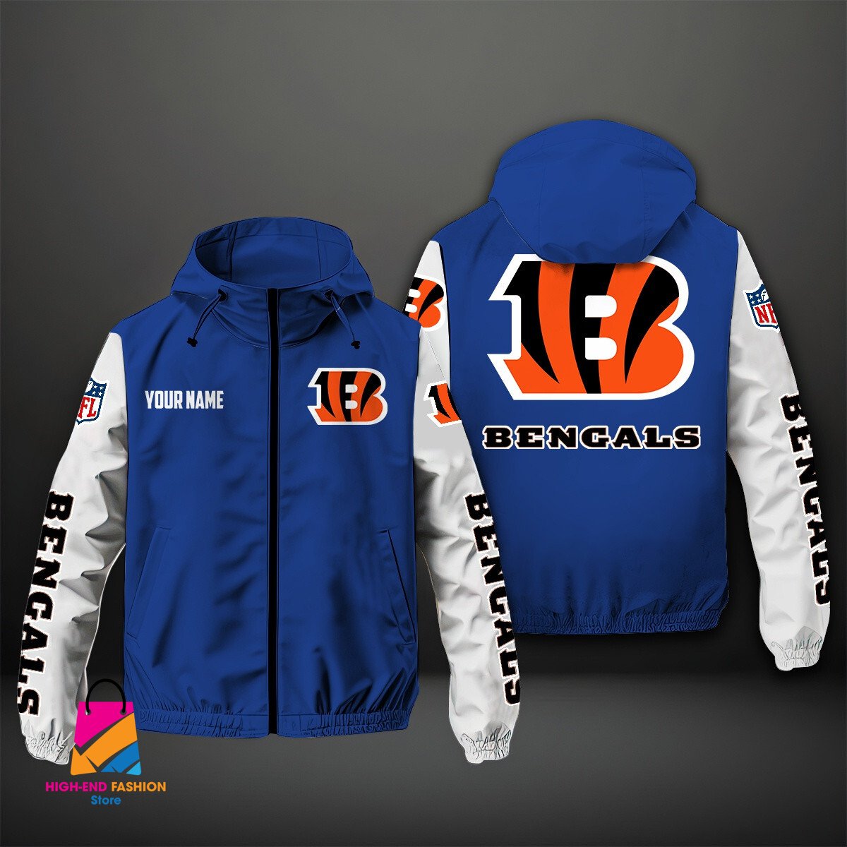 Cincinnati Bengals NFL Style Windbreaker Jacket For Fans