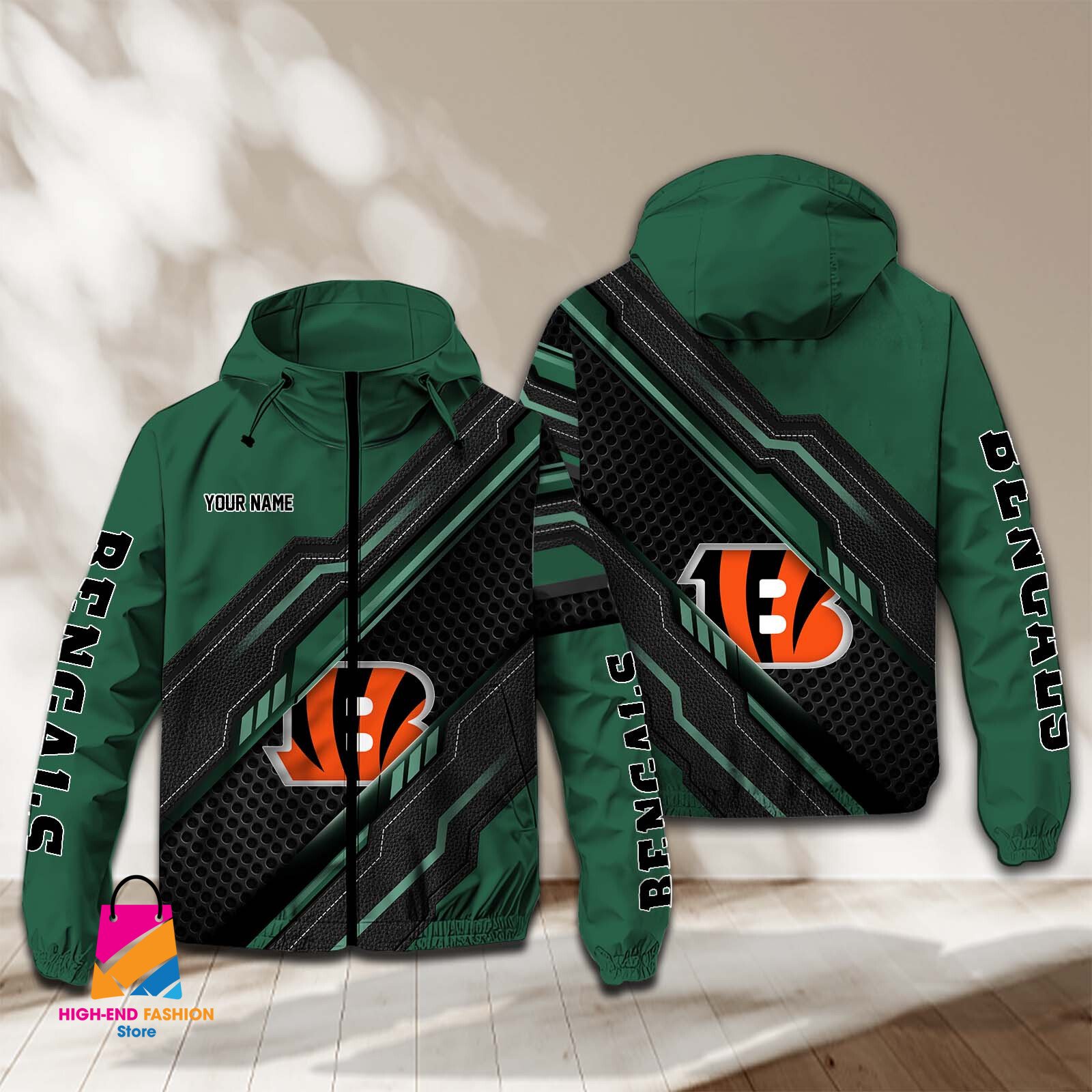 Cincinnati Bengals NFL Style Windbreaker Jacket For Fans