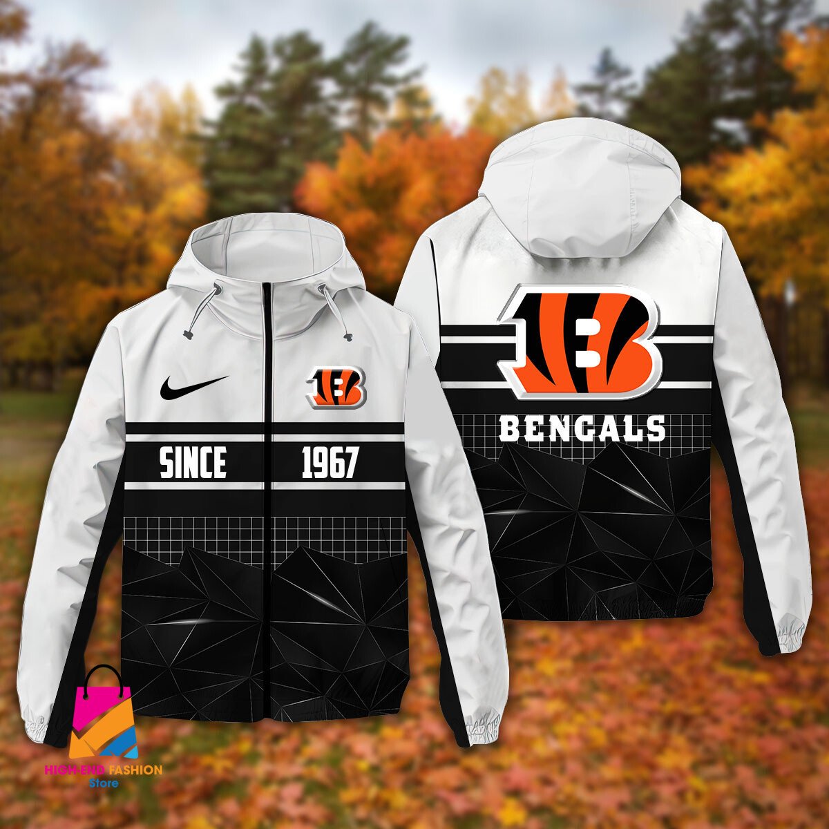 Cincinnati Bengals NFL Style Windbreaker Jacket For Fans