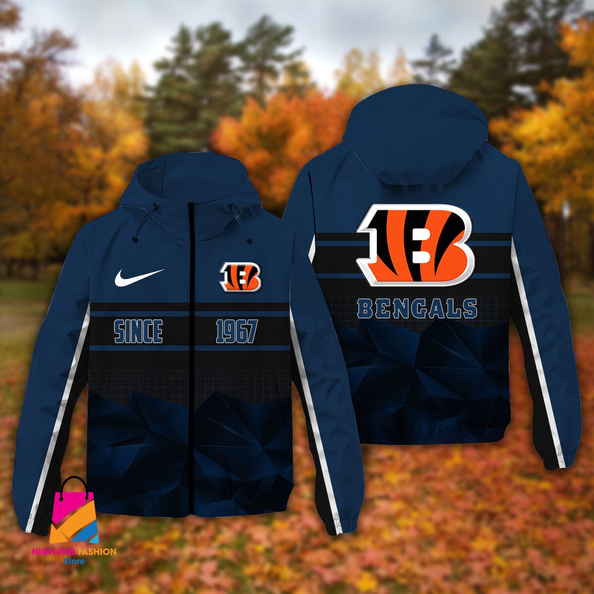 Cincinnati Bengals NFL Style Windbreaker Jacket For Fans