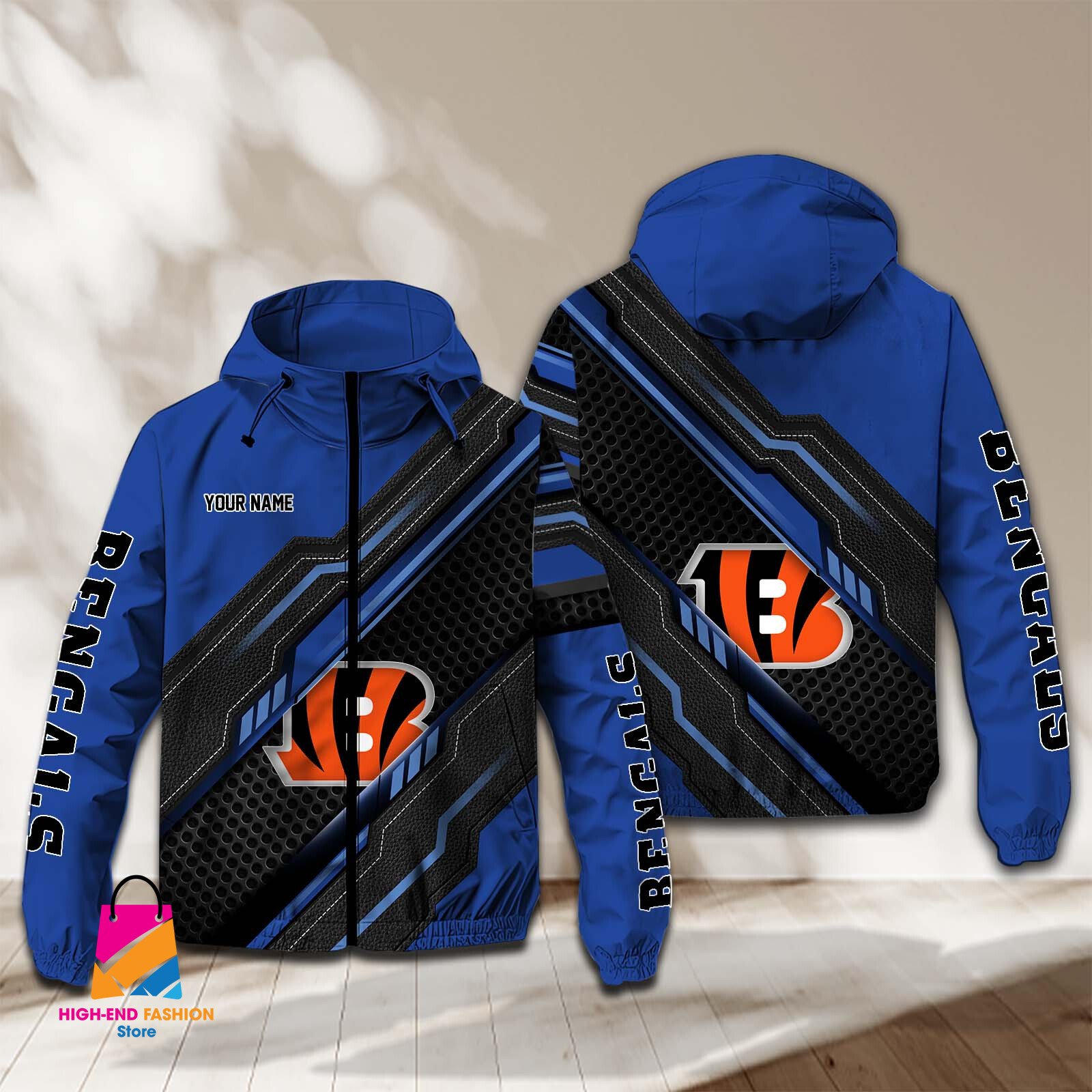 Cincinnati Bengals NFL Style Windbreaker Jacket For Fans
