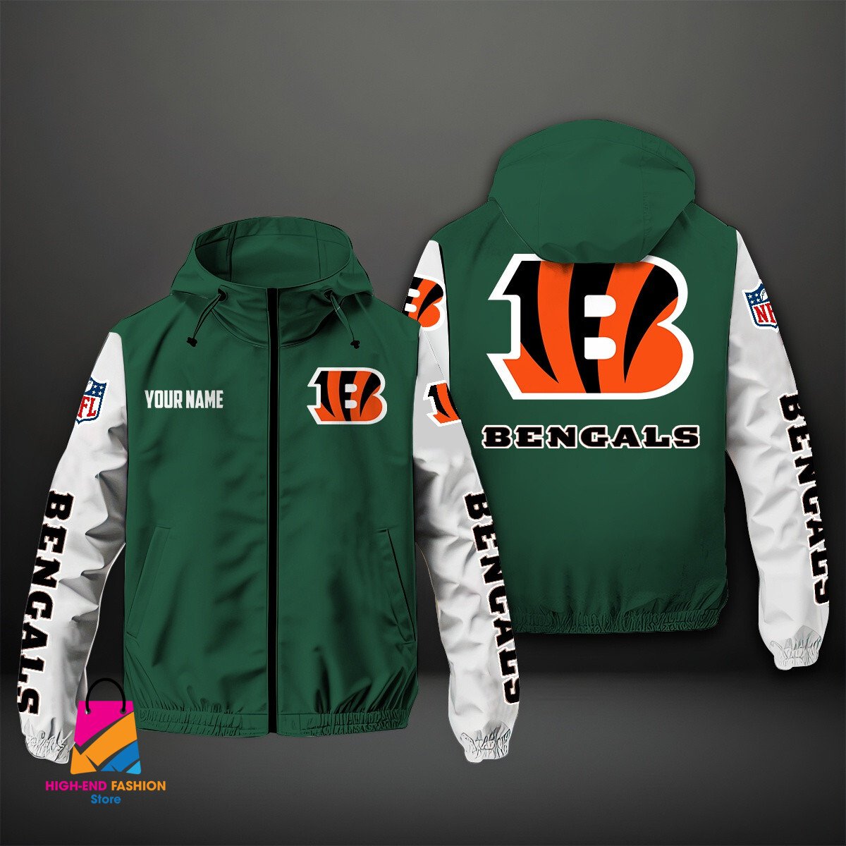 Cincinnati Bengals NFL Style Windbreaker Jacket For Fans