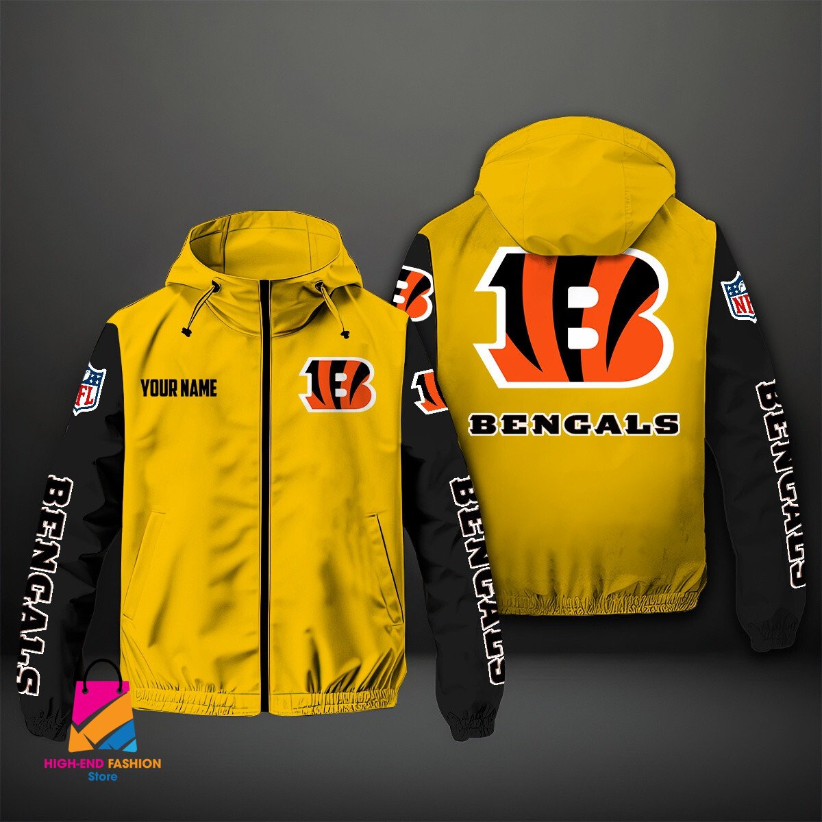 Cincinnati Bengals NFL Style Windbreaker Jacket For Fans