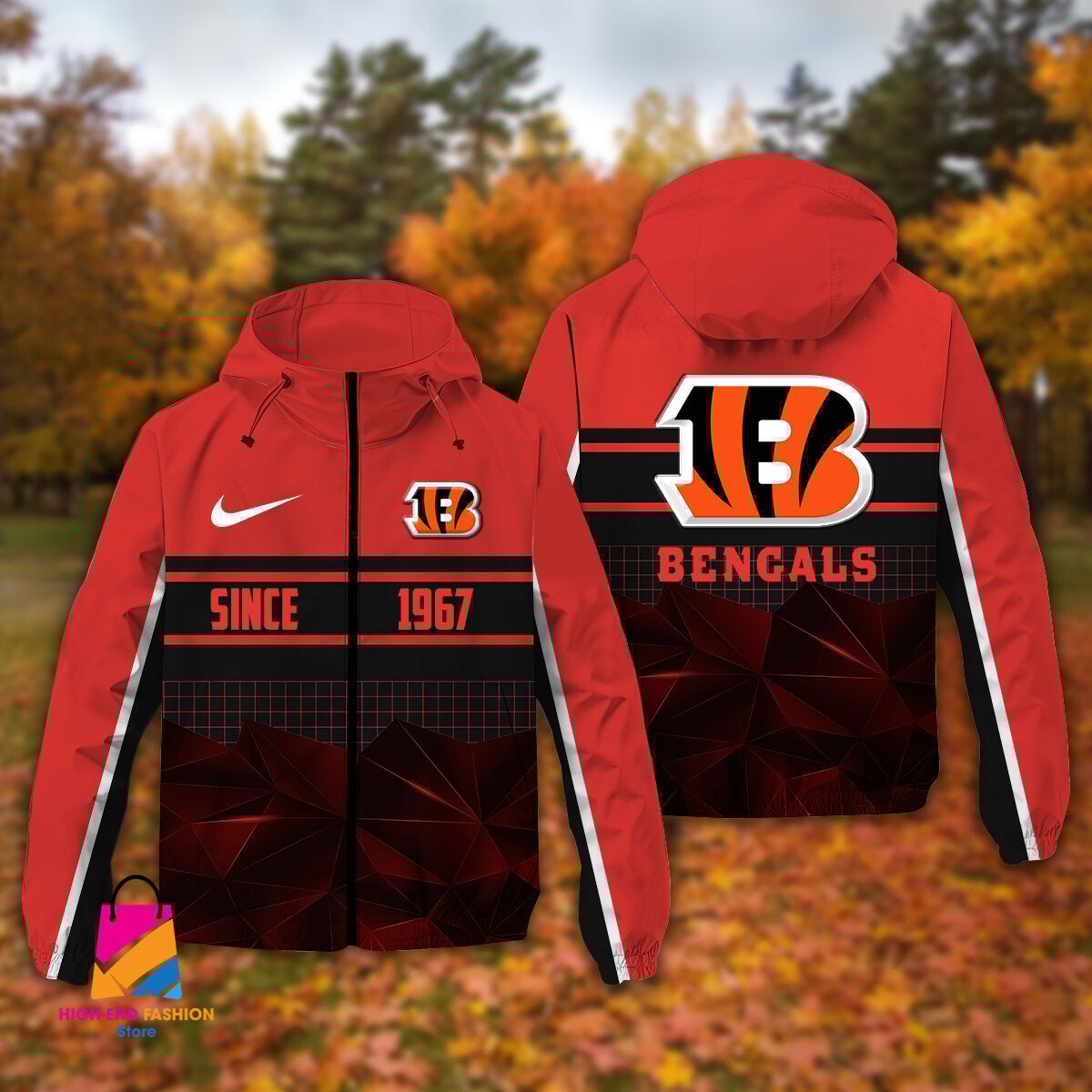 Cincinnati Bengals NFL Style Windbreaker Jacket For Fans