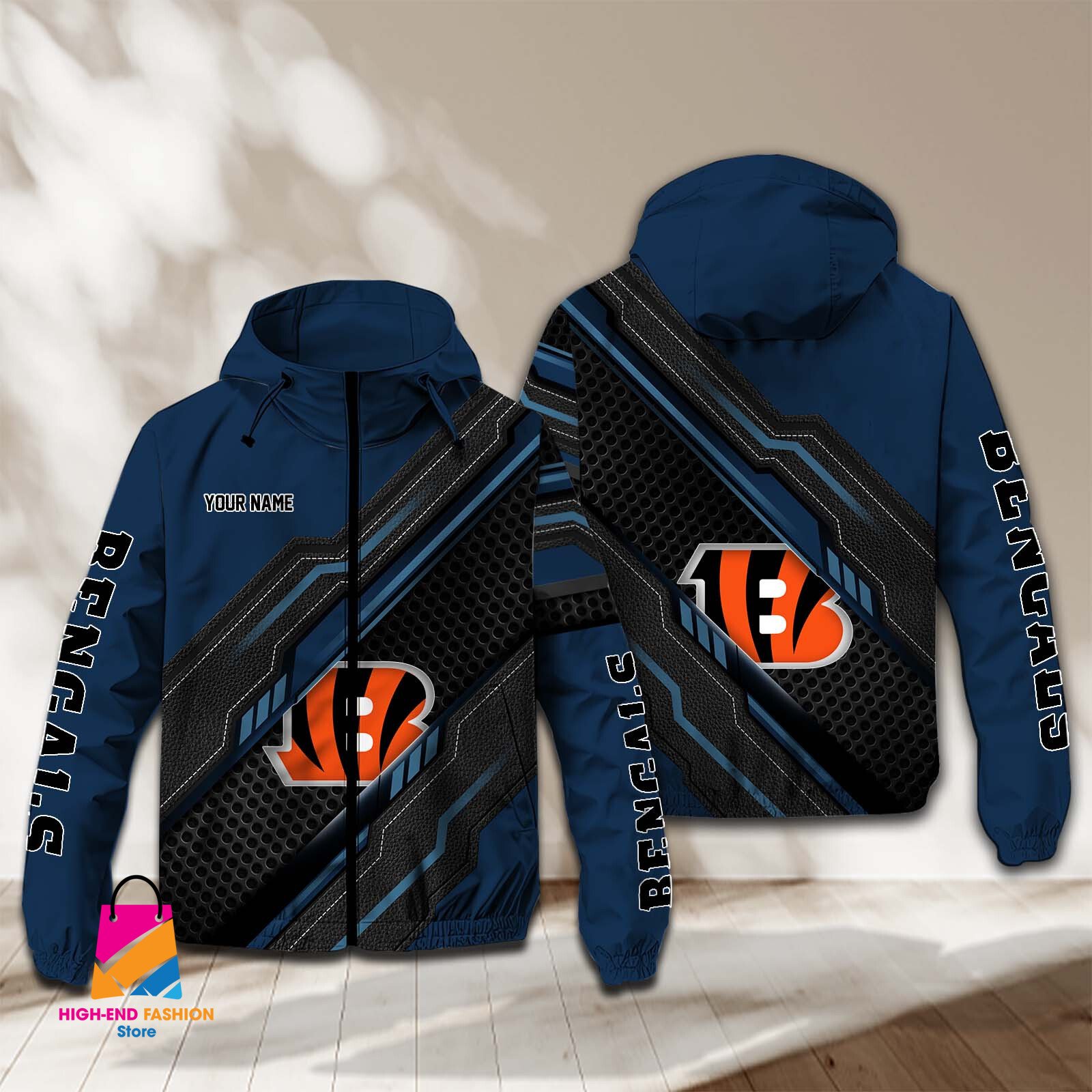 Cincinnati Bengals NFL Style Windbreaker Jacket For Fans