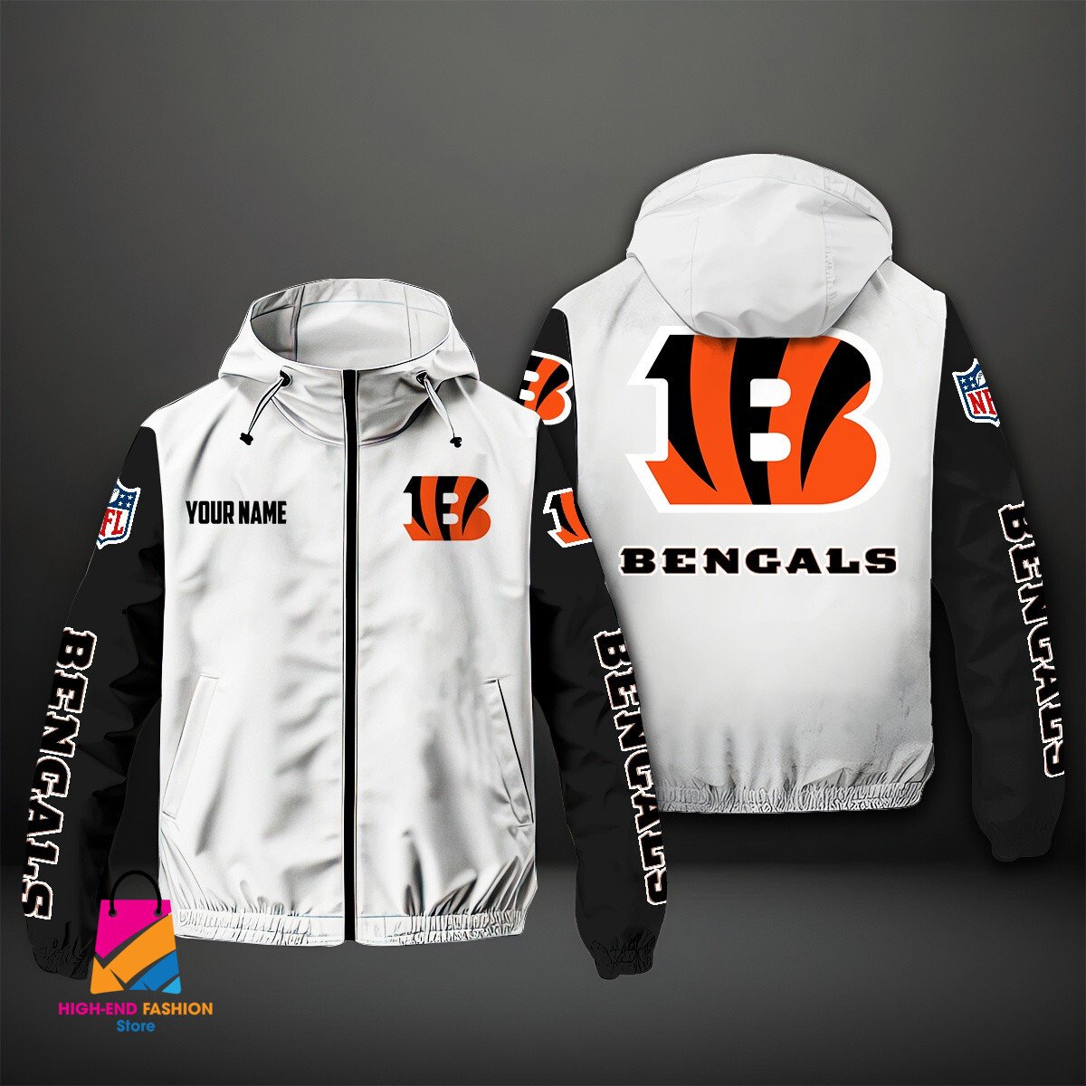 Cincinnati Bengals NFL Style Windbreaker Jacket For Fans