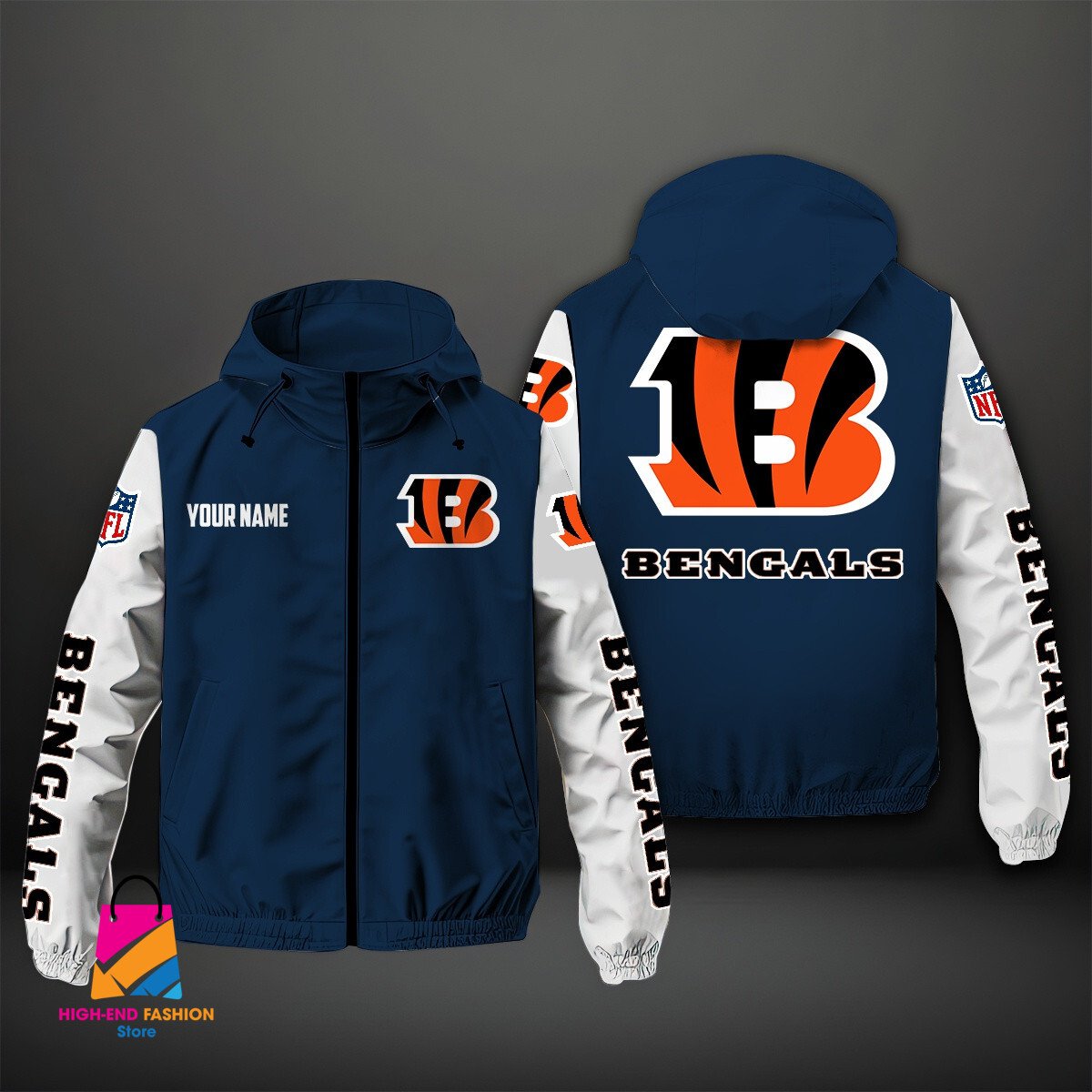 Cincinnati Bengals NFL Style Windbreaker Jacket For Fans
