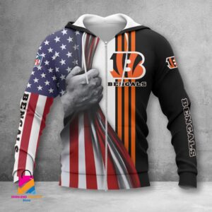 Cincinnati Bengals NFL Style Zip Hoodie Jacket For Fans