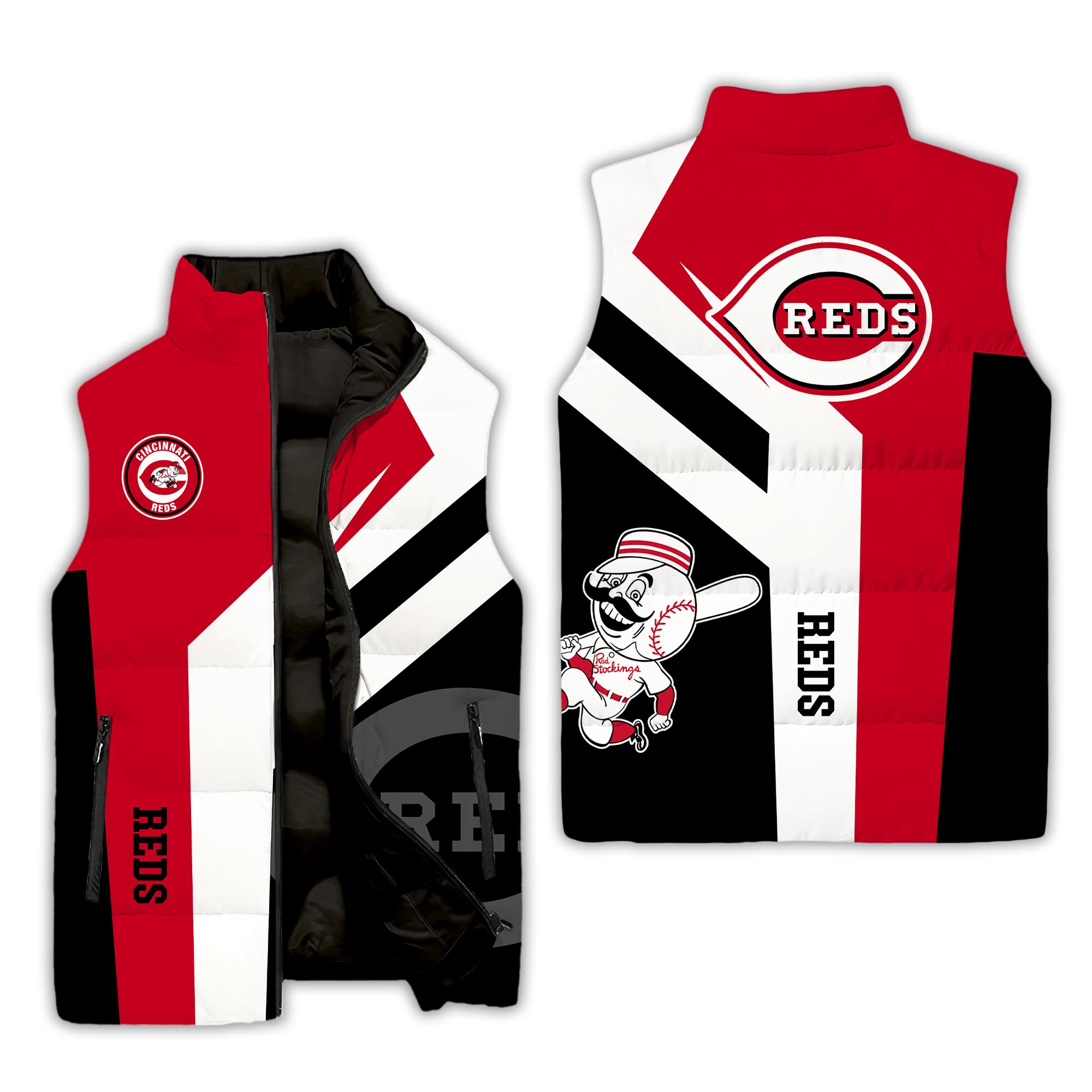 Cincinnati Reds MLB Style Sleeveless Puffer Jacket For Fans
