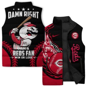 Cincinnati Reds MLB Style Sleeveless Puffer Jacket For Fans