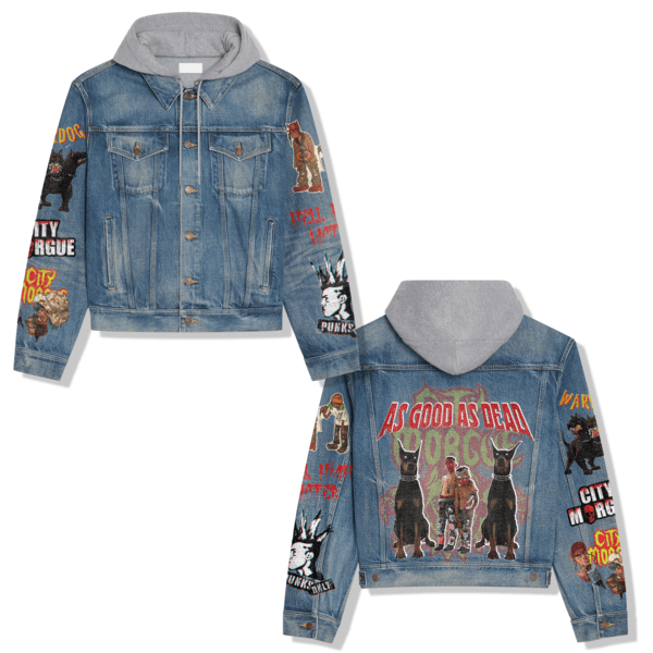 City Morgue Music Style Hooded Denim Jacket For Fans