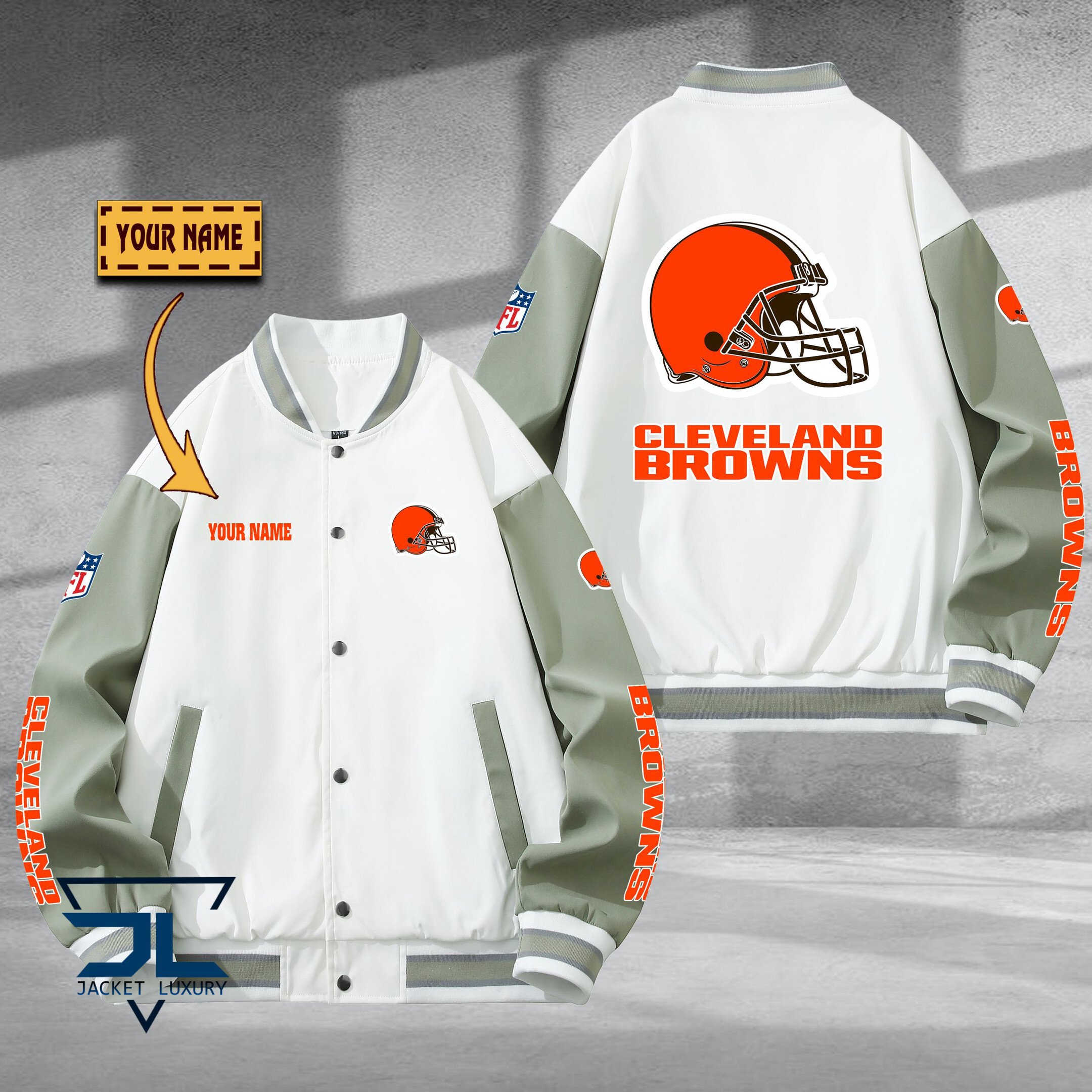 Cleveland Brown NFL Style Baseball Jacket For Fan