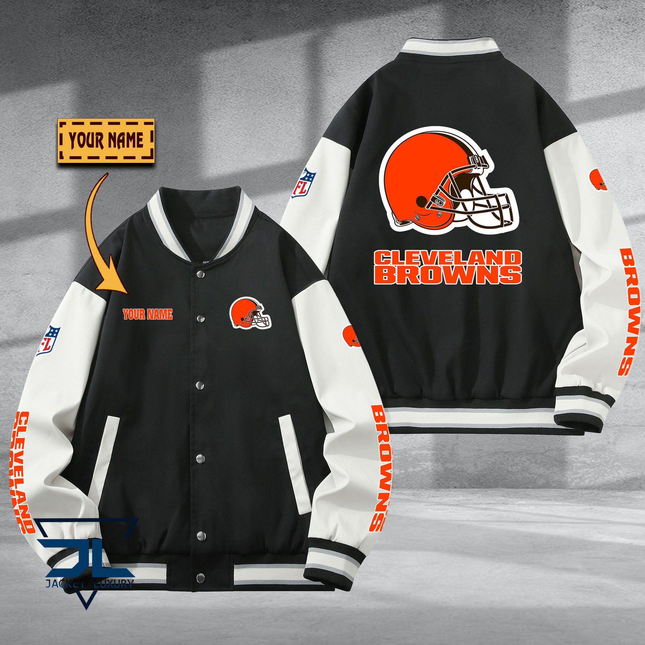Cleveland Brown NFL Style Baseball Jacket For Fan