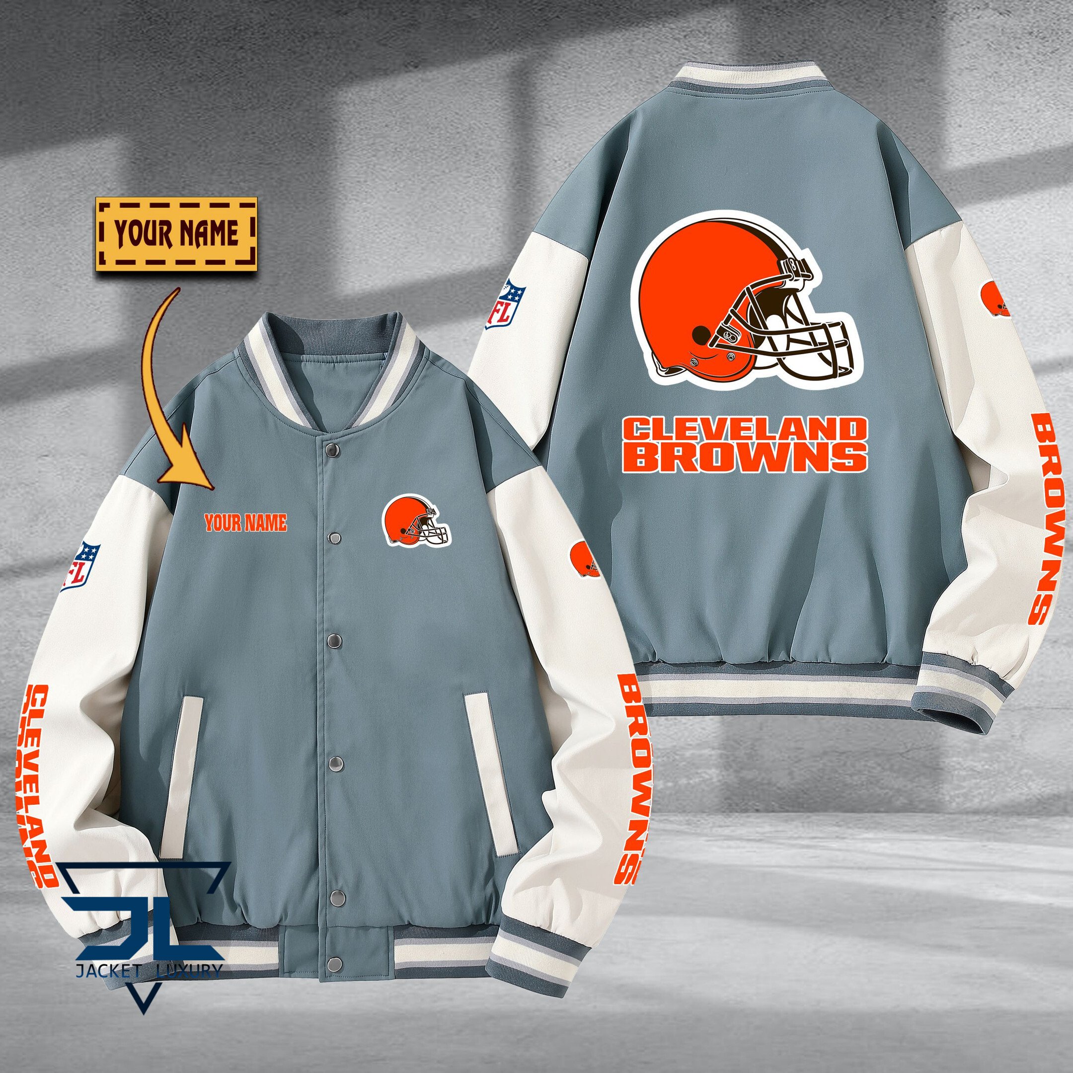 Cleveland Brown NFL Style Baseball Jacket For Fan