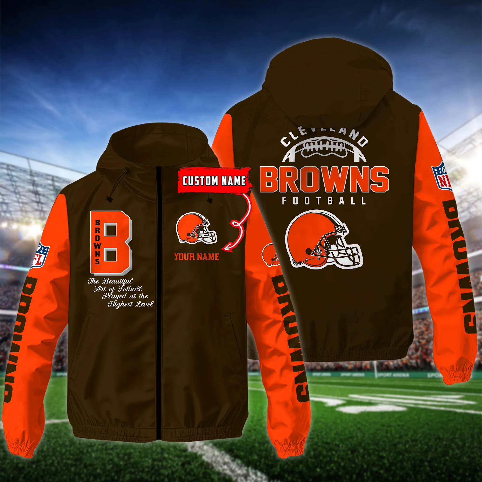 Cleveland Browns NFL Personalized Style Windbreaker Jacket For Fans