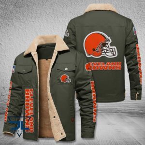Cleveland Browns NFL Style Fleece Thermal Cotton Jacket For Fans