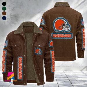 Cleveland Browns NFL Style Fleece Thermal Cotton Jacket For Fans