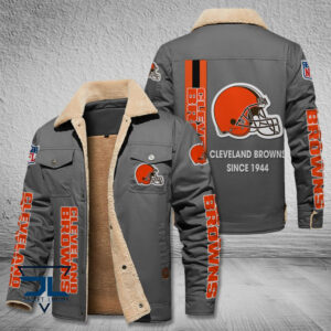 Cleveland Browns NFL Style Fleece Thermal Cotton Jacket For Fans