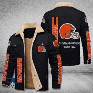 Cleveland Browns NFL Style Fleece Thermal Cotton Jacket For Fans