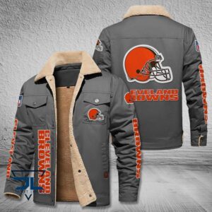 Cleveland Browns NFL Style Fleece Thermal Cotton Jacket For Fans