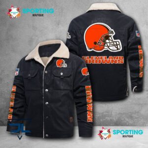 Cleveland Browns NFL Style Fleece Thermal Cotton Jacket For Fans